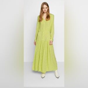 Monki Light Yellow Long Sleeve Dress